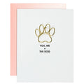 You Me + The Dog - Anniversary Paw Print Letterpress Paper Clip Greeting Card