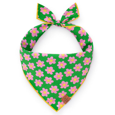 Flower Power Summer Dog Bandana: Medium