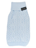 Cable Knit Sweater Powder Blue – Soft & Warm Dog Apparel: XL