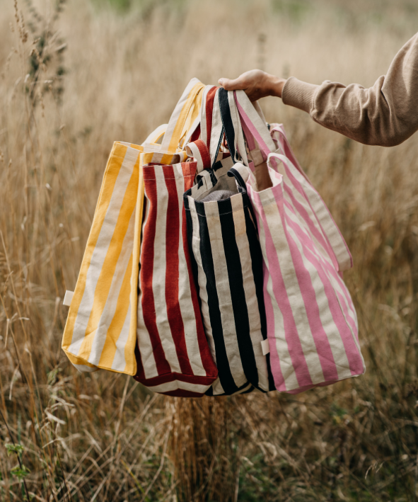 Striped tote bag Original - several colors: Rosa