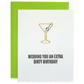 Extra Dirty Birthday Paper Clip Letterpress Greeting Card