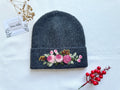 Hand-Embroidered Beanie, Collection Noelle: 2. 3D Roses