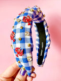 Crawfish Prep Headband with Enamel Embellishments