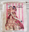 Gift Bag Cotton Canvas Maire Antoinette Happy Birthday