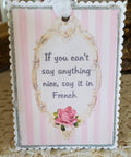 Say It In French Gift Tag Keepsake