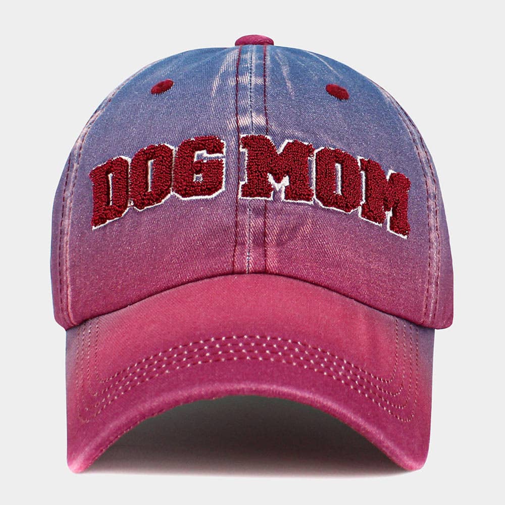Dog Mom Message Ombre Baseball Cap: Mint