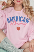 [G2028X-OSS] AMERICAN DARLING OVERSIZED SWEATSHIRTS: Pink / M/L