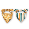 Reversible Dog Bandana Golden Floral | Stripes: Small