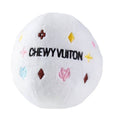 White Chewy Vuiton Ball Squeaker Dog Toy: Small / Mini