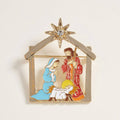 Star Accent Holy Family Nativity Scene Pin Brooch