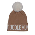 HatPhile Doodle Mom PomPom Knit Beanie – Cozy Toque Stocking for Doodle Lovers: Brown White