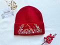 Hand-Embroidered Beanie, Collection Noelle: 5. Flower Garden