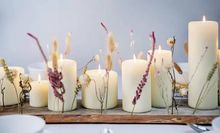 3 X 9" Unscented Wedding Pillar Candles Smooth Even- Ivory: Ivory