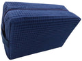 Cotton Waffle Cosmetic Bag, Large: Navy