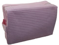 Cotton Waffle Cosmetic Bag, Large: Light Pink