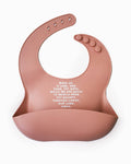 Meal Blessing Silicone Bib: Rose Pink