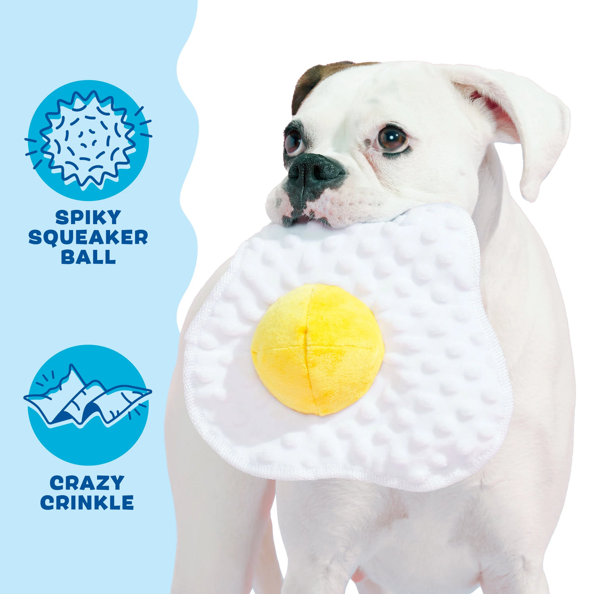 Puppy Side Up Egg Dog Toy With Squeaker