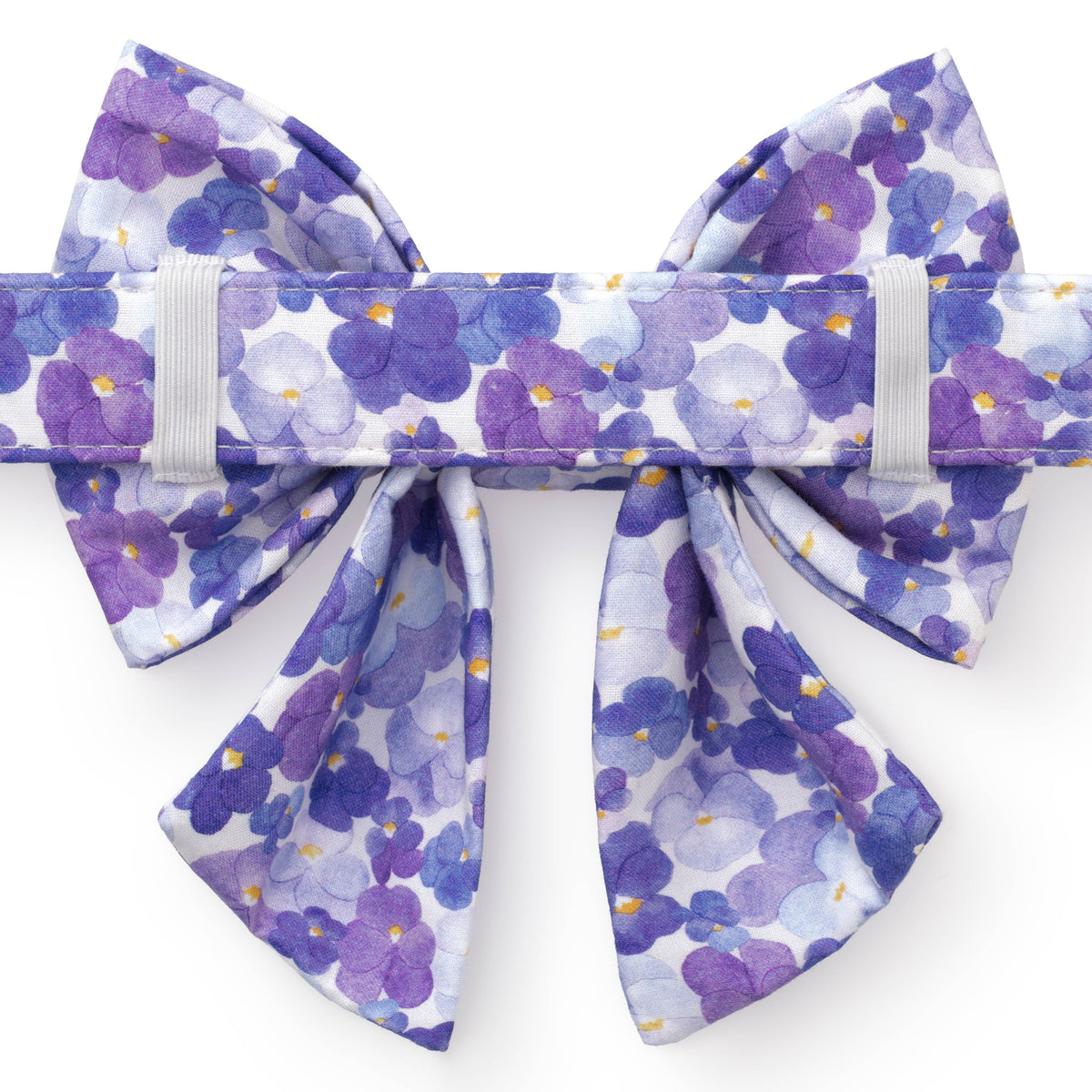 Pressed Pansies Spring Lady Dog Bow: Large