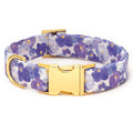 Pressed Pansies Spring Dog Collar: M / Gold