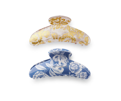 English Rose Large Claw Clip Set