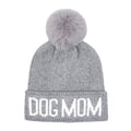 HatPhile Dog Mom PomPom Knit Beanie – Cozy Toque Stocking for Moms: Gray Gray