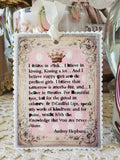 Audrey Hepburn I Believe in Pink Quote Large Gift Tag