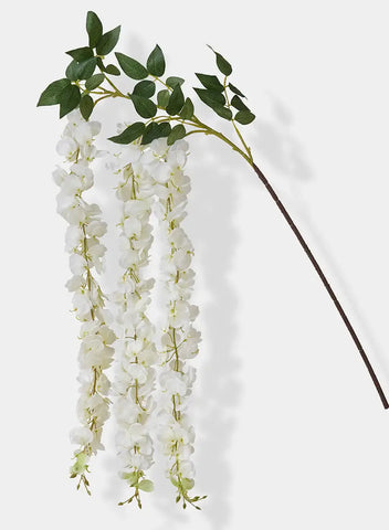 58in Long White Wisteria Spray