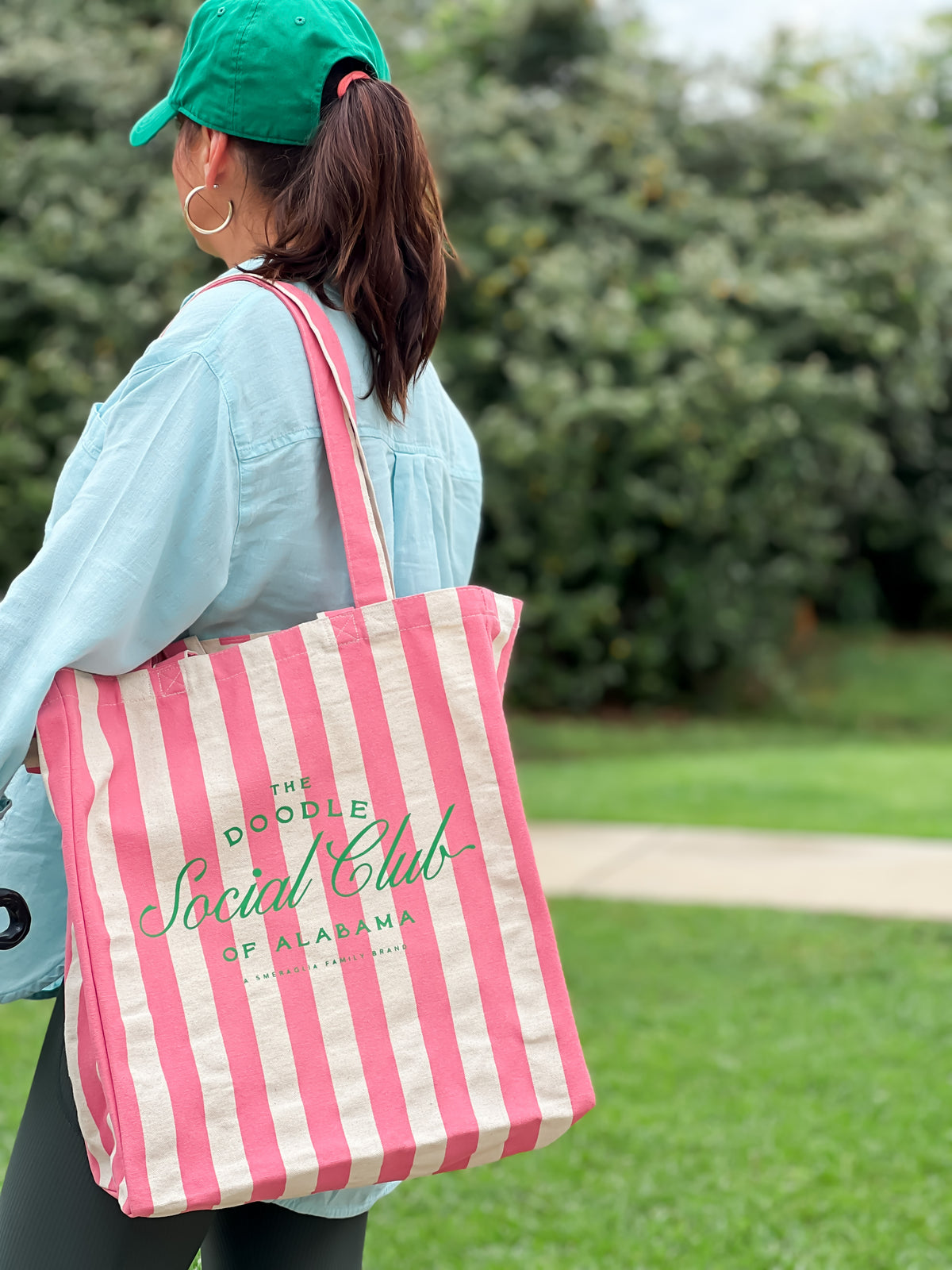 Doodle Social Club Striped Tote Bag