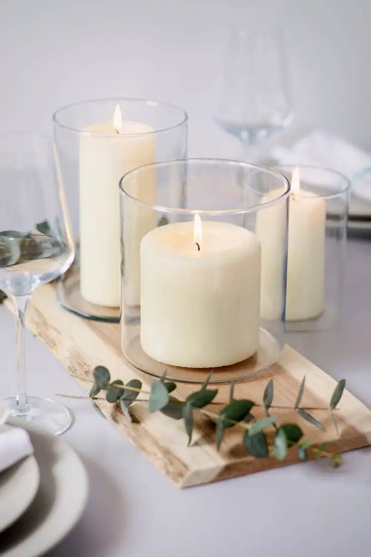 3 X 9" Unscented Wedding Pillar Candles Smooth Even- Ivory: Ivory