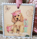 Gift Tag Happy Birthday Crowned Dog