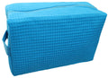 Cotton Waffle Cosmetic Bag, Large: Tropical Blue