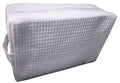 Cotton Waffle Cosmetic Bag, Large: White