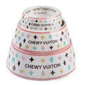 White Chewy Vuiton Dog Bowl - 3 Sizes!! Dog Food Bowl: Large