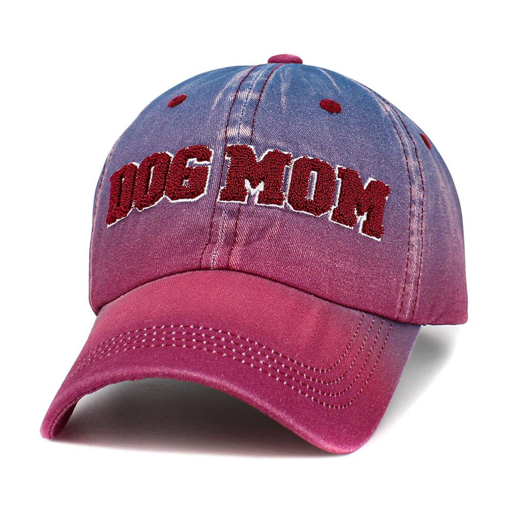 Dog Mom Message Ombre Baseball Cap: Mint