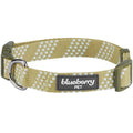 Artisan Crochet Inspired Endless Squares Dog Collar: Olive Green / Medium