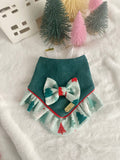 Christmas Tree Dog Bandana: Medium with ruffle