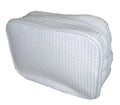 Jumbo Double Zipper Cosmetic Bag: White