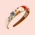 3D Floral hand-embroidered headband: Off-White 1