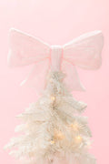 Pink Glitter Bow Christmas Tree Topper 