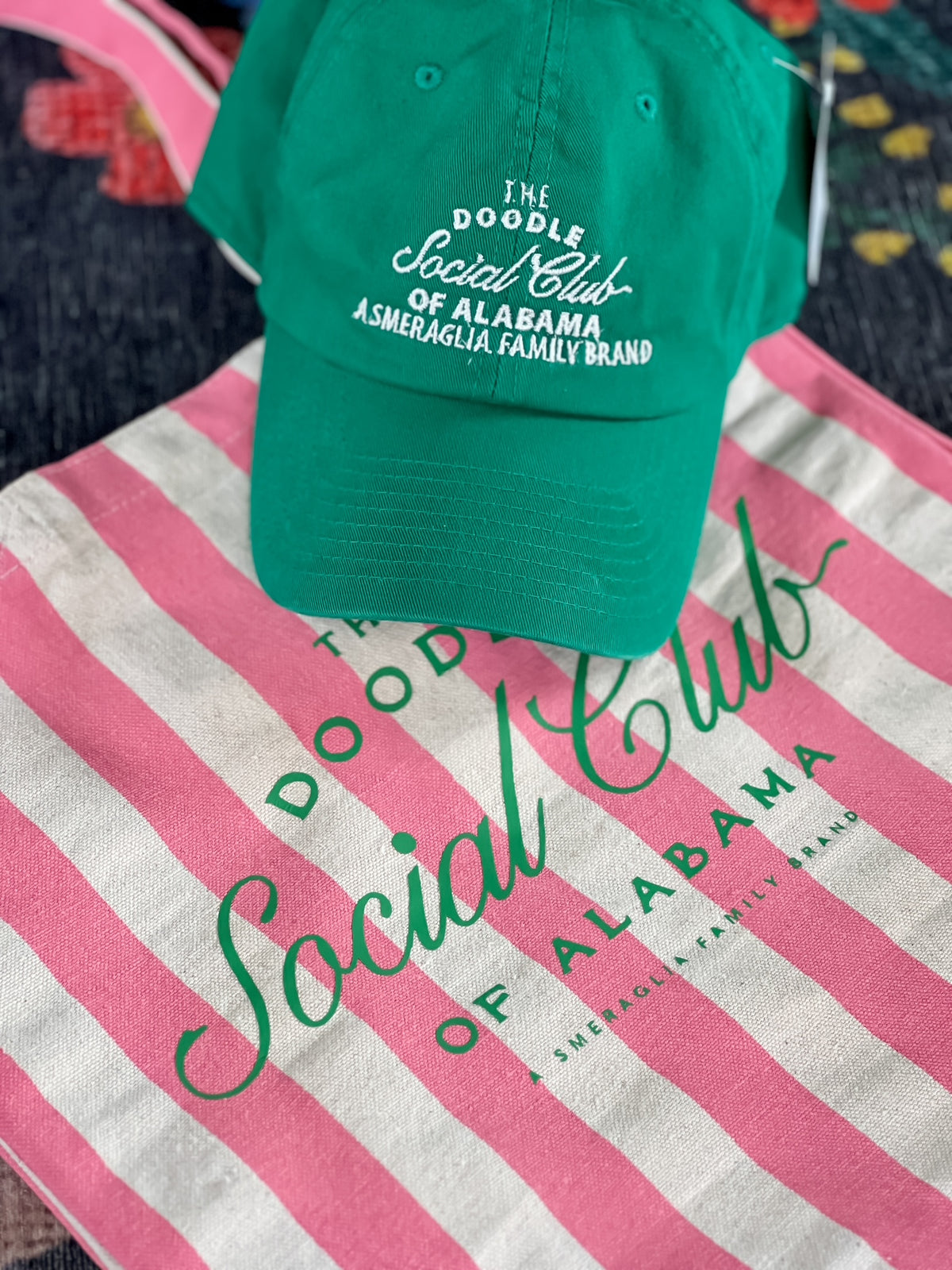 Doodle Social Club Striped Tote Bag