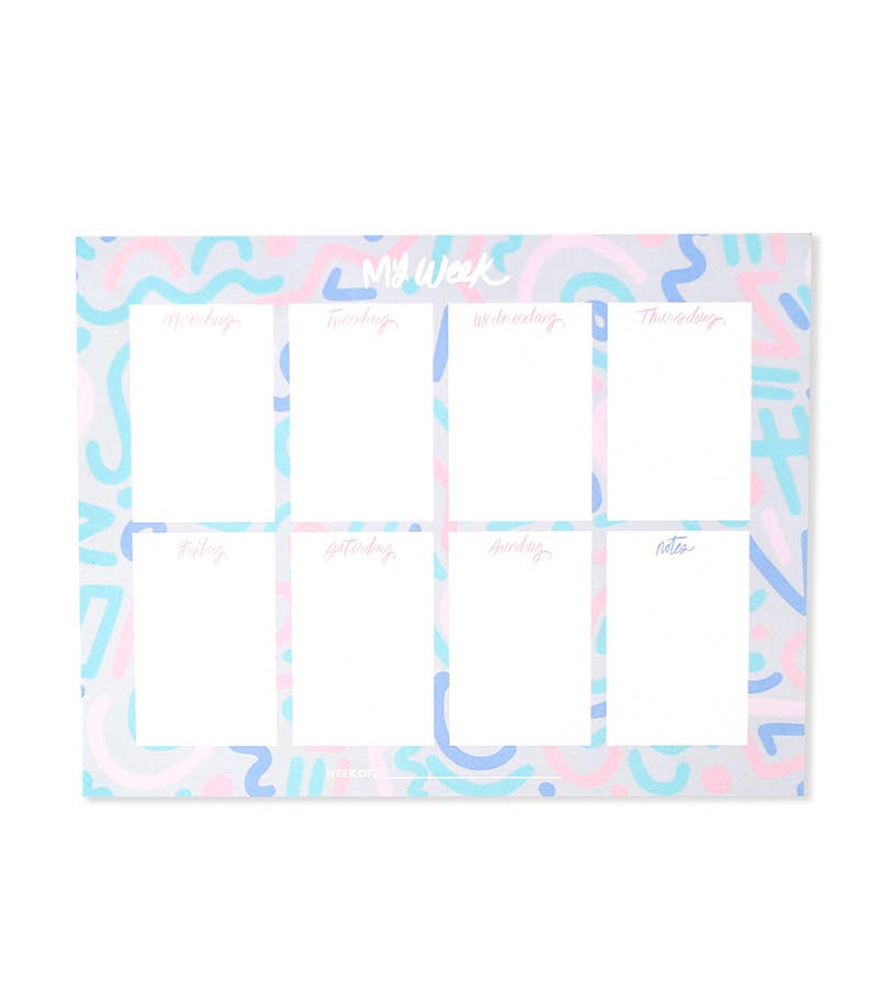 Confetti Doodle Weekly List Notepad