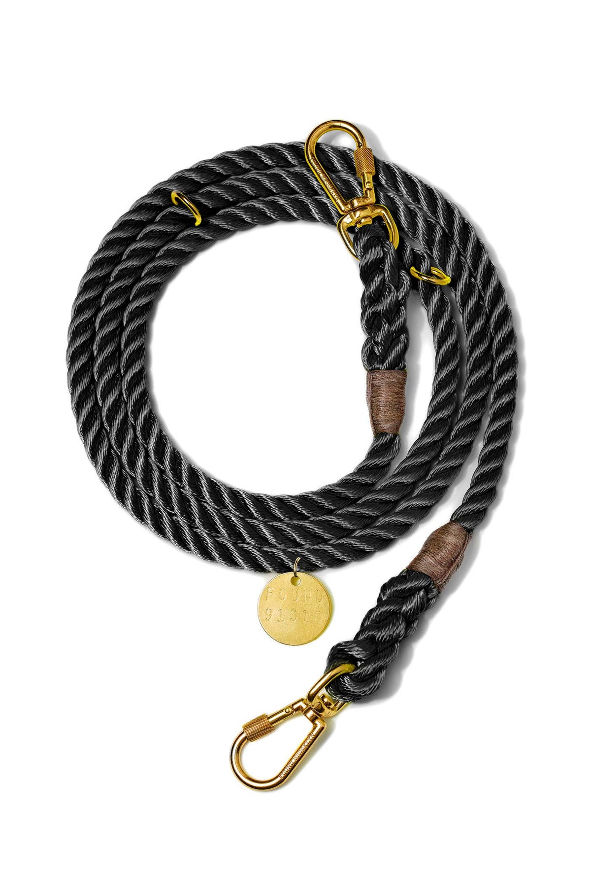 Adjustable Black Rope Dog Leash