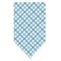 Cornflower Gingham Flannel Easter Dog Bandana-Small