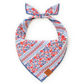 Red, White, & Bloom 4th of July Dog Bandana-LARGE