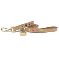 SMOOTH SPIKE LEATHER DOG LEASH - MEMPHIS TAN