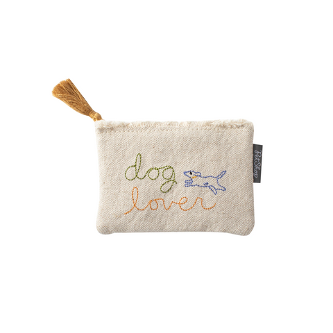 DOG LOVER CANVAS COIN POUCH