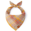 Mustard Plaid Flannel Fall Dog Bandana-LARGE
